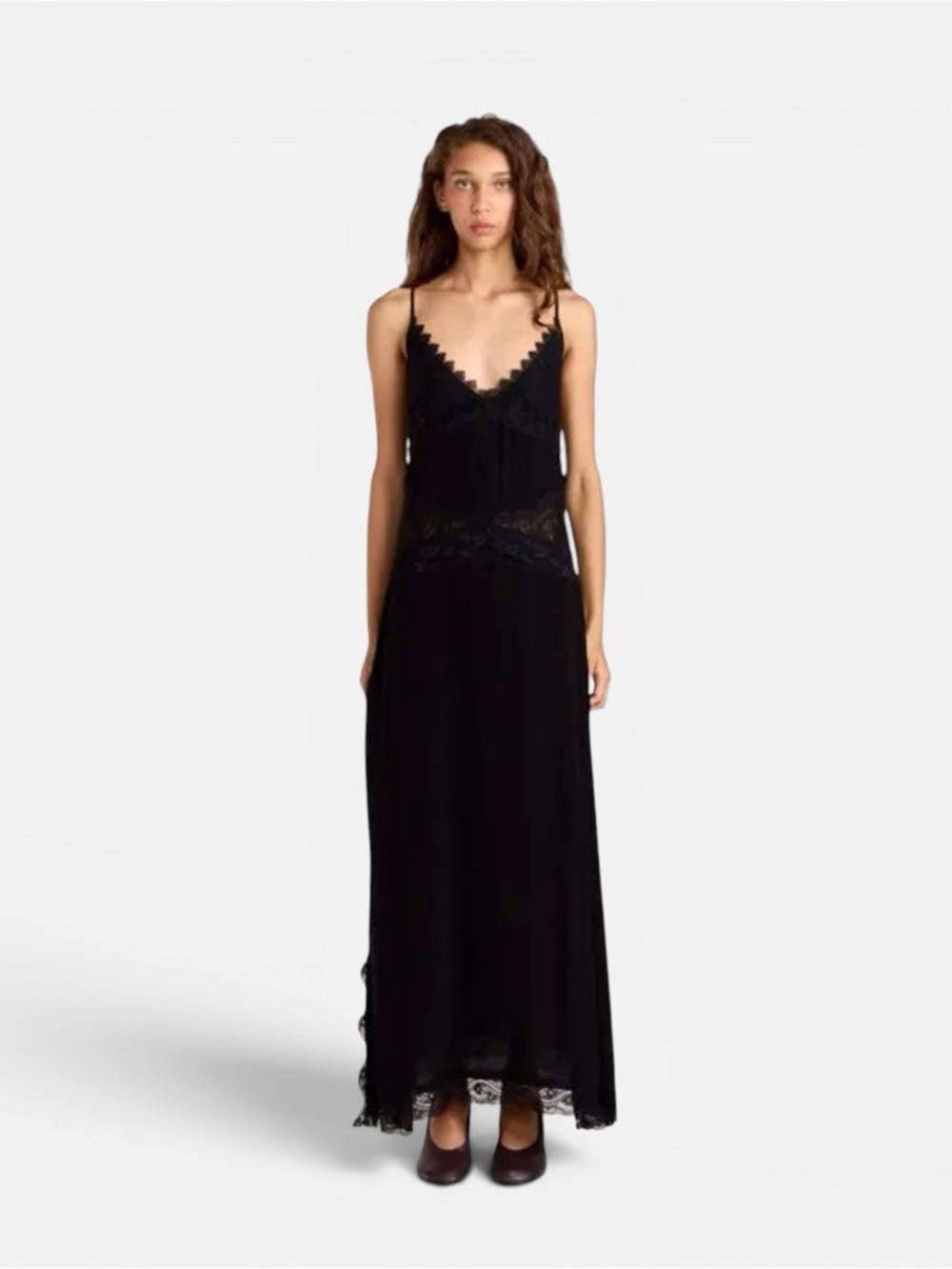Romy Midnight Maxi Dress Black Lace Trim Slip Dress NWT sizes XS, S